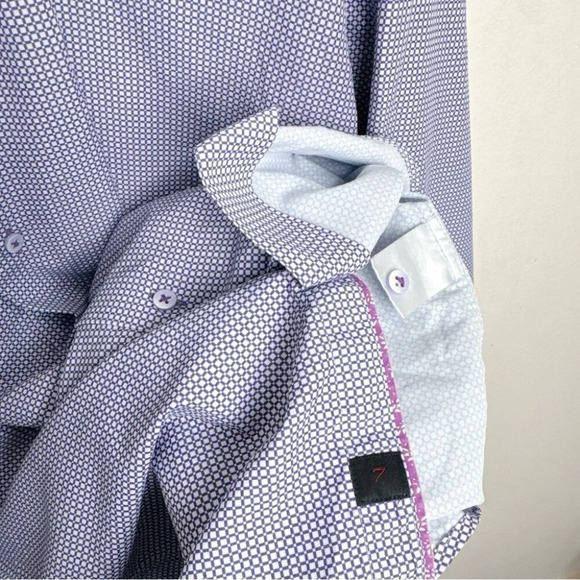 7 Downie St.  Mens 8 XXXL Purple Button Dress Shirt - Picture 9 of 12